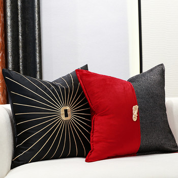 Луксозна калъфка за възглавница Nordic Fashion Advanced Liberal Flower Embroidery Golden Leopard Hotel Villa Fine Crafts Sofa Cushion
