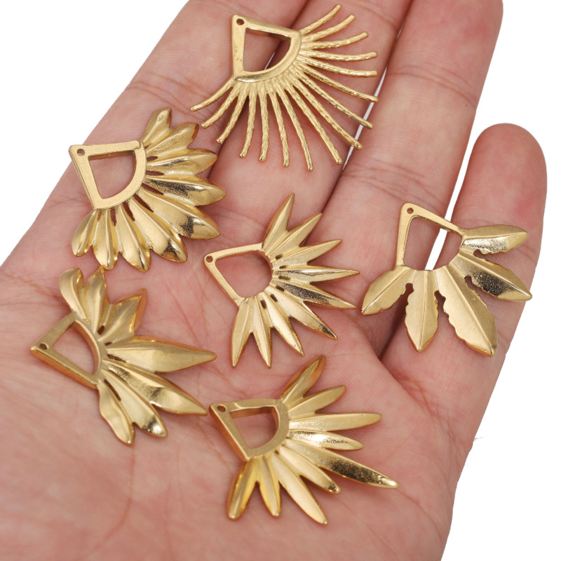 2 vnt. nerūdijančio plieno Boho auksu padengtas mielas gėlių jungtis Didelis auskaras, kabantis pakabukas, skirtas pasidaryk pats papuošalams gaminti didmenine prekyba