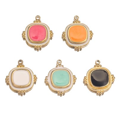 5 бр. Емайл от неръждаема стомана Прости висулки в европейски стил за жени Колие Златни бели талисмани Направи си сам обеци Находки за бижута