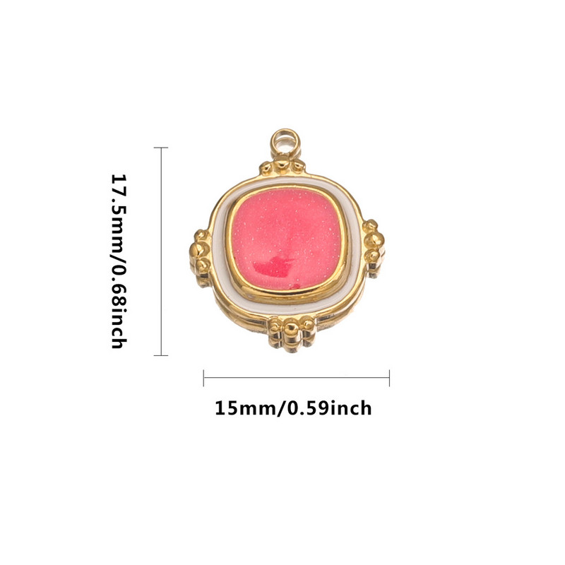 5 бр. Емайл от неръждаема стомана Прости висулки в европейски стил за жени Колие Златни бели талисмани Направи си сам обеци Находки за бижута