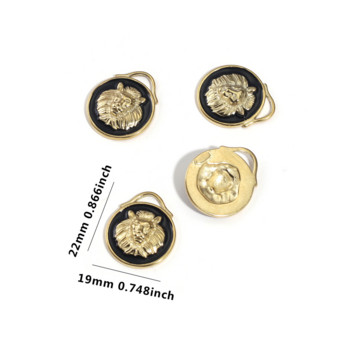 4 τμχ/παρτίδα Ανοξείδωτο ατσάλι με σμάλτο Lion μενταγιόν για γυναικείο κολιέ 18 καρατίων χρυσό Pvd μαύρο Charms DIY Jewelry Findings Χονδρική