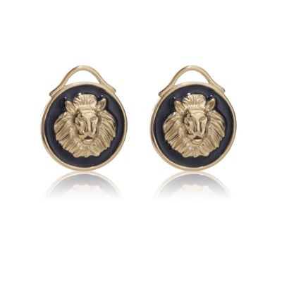 4 бр./лот емайлирани лъвови висулки от неръждаема стомана за жени Колие  злато Pvd черни талисмани Направи си сам бижута Находки на едро