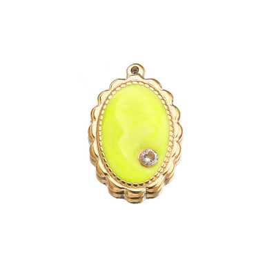 5 бр. Емайлирани цветя от неръждаема стомана Овални медали Талисмани за Направи си сам Обеци Колие Изработка на бижута Консумативи за висулки на едро