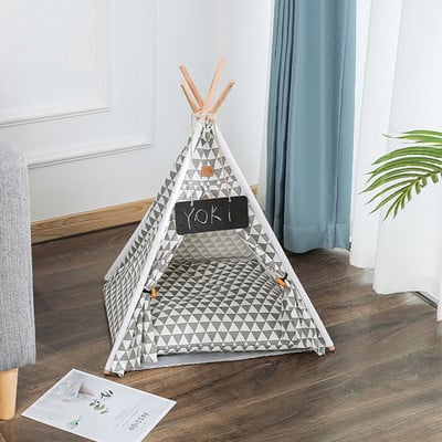 Hordozható macskaágy aranyos macskaház nyugtató póló vastag párna kapható a Gatto kellékekhez Puppy Dog House Luxus kisállat sátorház