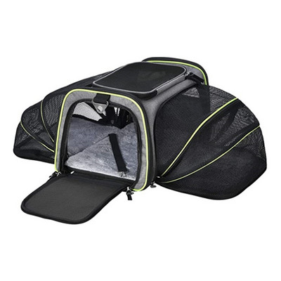 Carrier For Cat Pet Одобрена от авиокомпанията Разширяема сгъваема дишаща Carrier Dog Carrier 5 отворени врати Светлоотразителни ленти Cat Travel Bag