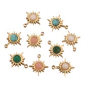 5 бр. Висулки от бохемско слънце от естествен камък от неръждаема стомана за Направи си сам Дамски колиета Изработка на бижута Чар Доставки на едро