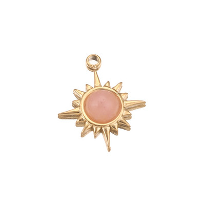 5 бр. Висулки от бохемско слънце от естествен камък от неръждаема стомана за Направи си сам Дамски колиета Изработка на бижута Чар Доставки на едро