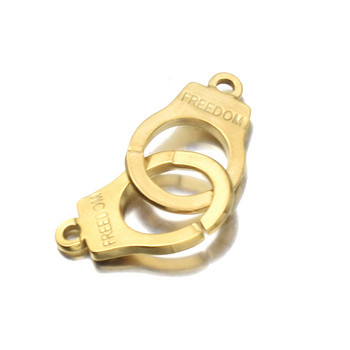 2 τμχ Γούρια Χειροπέδες Freedom Ανοξείδωτο ατσάλι Vintage Χρυσό Κρεμαστό DIY Βραχιόλι Κολιέ Συνδέσεις Κοσμήματα Προμήθειες