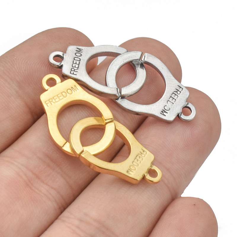 2db Charms bilincsek Freedom rozsdamentes acél Vintage arany készítés medál barkácsolás karkötő nyaklánc csatlakozók ékszer kellékek