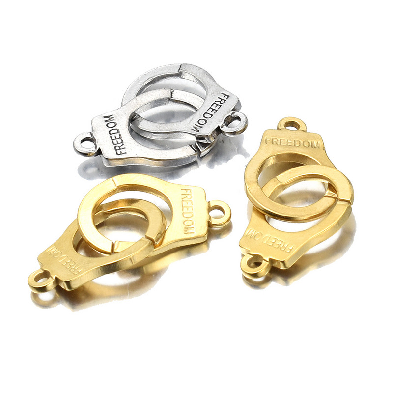 2db Charms bilincsek Freedom rozsdamentes acél Vintage arany készítés medál barkácsolás karkötő nyaklánc csatlakozók ékszer kellékek