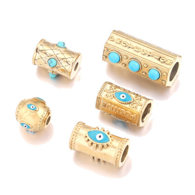 2 komada čaša od nehrđajućeg čelika Perle od prirodnog kamena Emajl Tube Spacer Evil Eye Perla za DIY Žene Muškarci Narukvice Nakit