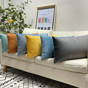 Уютни кадифени 30×50 калъфка за лумбални възглавници, плътни бели декоративни възглавници за всекидневна, правоъгълна калъфка за възглавница, диван, декоративна