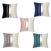 95AA modern színes blokk patchwork bársonyos párnahuzat csíkos műbőr luxus dekoratív párnahuzattal a kanapéhoz