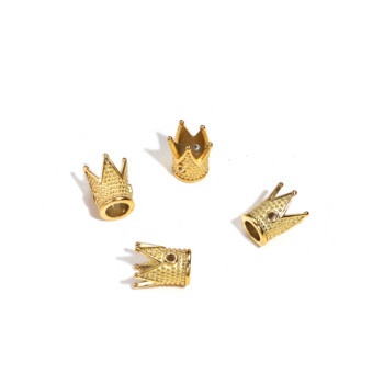 4 τμχ Ανοξείδωτο ατσάλι χυτό επιμεταλλωμένο 18 καράτια χρυσό στέμμα διαχωριστικές χάντρες για κοσμήματα κατασκευής DIY γοητευτικό βραχιόλι anklet χονδρική χονδρική