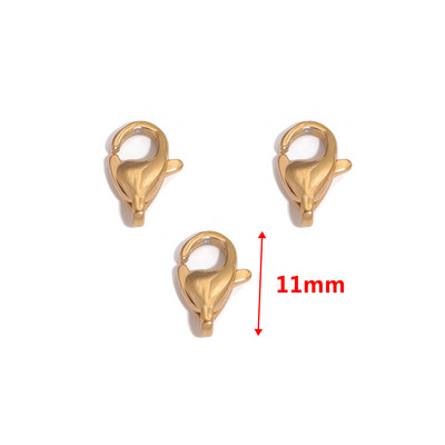 10 vnt. nerūdijančio plieno aukštos kokybės poliravimo padengtas 18K aukso omarų užsegimas kabliukų jungtis, skirta „pasidaryk pats“ papuošalų reikmenims