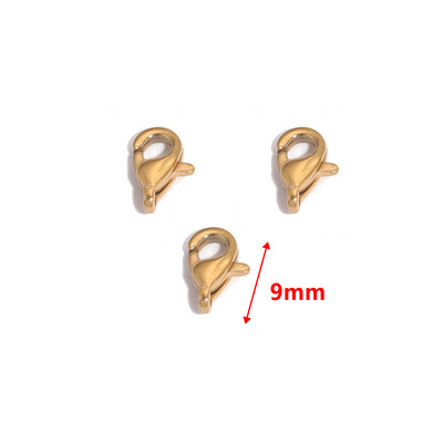 10 vnt. nerūdijančio plieno aukštos kokybės poliravimo padengtas 18K aukso omarų užsegimas kabliukų jungtis, skirta „pasidaryk pats“ papuošalų reikmenims