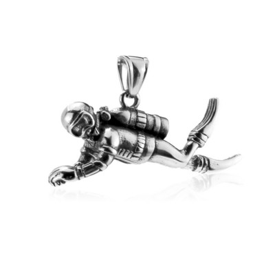 316L неръждаема стомана 3D Diver Charms Висулки за изработка на бижута Ретро тон Charms Гривна Направи си сам водоустойчиво колие Аксесоари