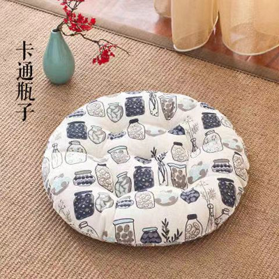 Japán Futon párnák pamut vászon kanapé kidobó párna 52 cm vastagabb kerek tatami padlószőnyeg meditáció erkély ablak szék párna