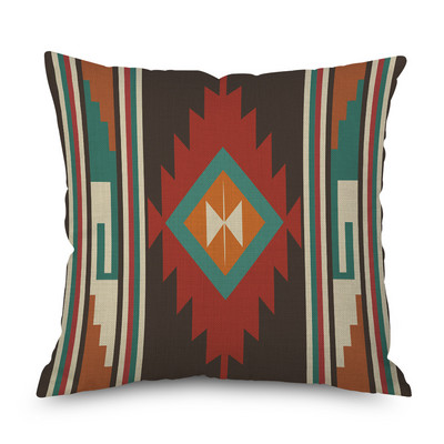 2022 Husă de perne din in cu imprimeu cu geometrie etnică nouă, husă de perne decorative, multicoloră, de modă Boho, perne decorative pentru canapea, 2022