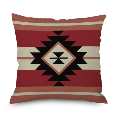 2022 Husă de perne din in cu imprimeu cu geometrie etnică nouă, husă de perne decorative, multicoloră, de modă Boho, perne decorative pentru canapea, 2022