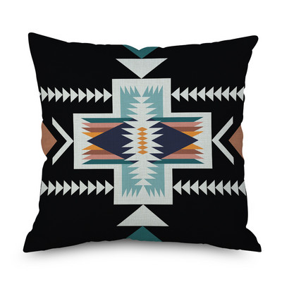 2022 Husă de perne din in cu imprimeu cu geometrie etnică nouă, husă de perne decorative, multicoloră, de modă Boho, perne decorative pentru canapea, 2022