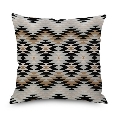 2022 Husă de perne din in cu imprimeu cu geometrie etnică nouă, husă de perne decorative, multicoloră, de modă Boho, perne decorative pentru canapea, 2022