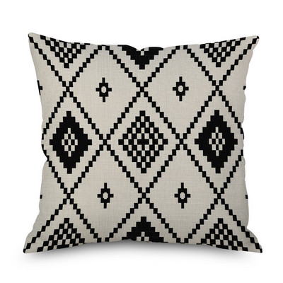 2022 Husă de perne din in cu imprimeu cu geometrie etnică nouă, husă de perne decorative, multicoloră, de modă Boho, perne decorative pentru canapea, 2022
