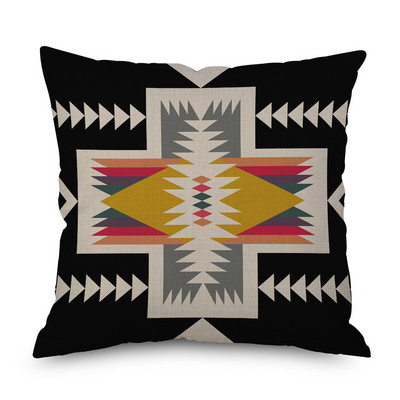 2022 Husă de perne din in cu imprimeu cu geometrie etnică nouă, husă de perne decorative, multicoloră, de modă Boho, perne decorative pentru canapea, 2022