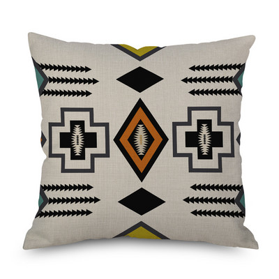 2022 Husă de perne din in cu imprimeu cu geometrie etnică nouă, husă de perne decorative, multicoloră, de modă Boho, perne decorative pentru canapea, 2022
