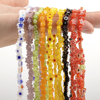 80 τμχ/παρτίδα 6mm Γυάλινες χάντρες λουλουδιών Rainbow Candy Color Spacer Beads For Jewelry Making DIY Κολιέ Αξεσουάρ βραχιόλι Χειροποίητο
