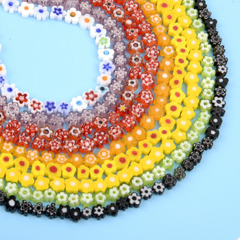 80 τμχ/παρτίδα 6mm Γυάλινες χάντρες λουλουδιών Rainbow Candy Color Spacer Beads For Jewelry Making DIY Κολιέ Αξεσουάρ βραχιόλι Χειροποίητο