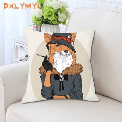 45x45cm Vicces aranyos állatok párnahuzat dekoratív párna kanapéhoz barkácsolással nyomtatott párnaszék autópárna karácsonyi otthoni dekoráció