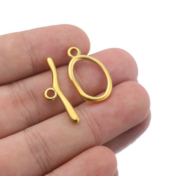4 σετ χρυσό ανοξείδωτο ατσάλι Καμπύλα κουμπώματα OT Toggle clasps Findings Σύνδεσμος πόρπης για βραχιόλι κολιέ Προμήθειες κατασκευής κοσμημάτων