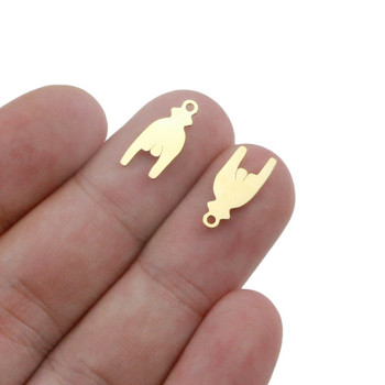 5 τμχ/παρτίδα Ανοξείδωτο ατσάλι επιμεταλλωμένο με χρυσό επιγραφικό κρεμαστό γούρι για DIY σκουλαρίκια Βραχιόλι Ευρήματα Χειροτεχνία Κατασκευή κοσμημάτων