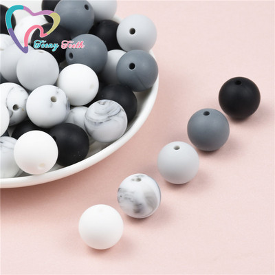 40 ΤΕΜ. 12mm Μάρμαρο Λευκό Ροζ Τρίφιμο Στρογγυλές Χάντρες σιλικόνης Πιπίλα DIY Αλυσίδα οδοντοφυΐας Μωρό μενταγιόν σιλικόνης Perle χωρίς BPA