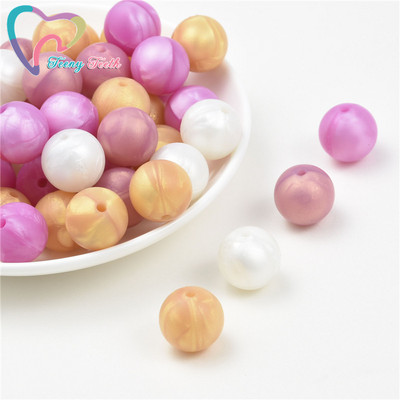 40 ΤΕΜ. 12mm Μάρμαρο Λευκό Ροζ Τρίφιμο Στρογγυλές Χάντρες σιλικόνης Πιπίλα DIY Αλυσίδα οδοντοφυΐας Μωρό μενταγιόν σιλικόνης Perle χωρίς BPA