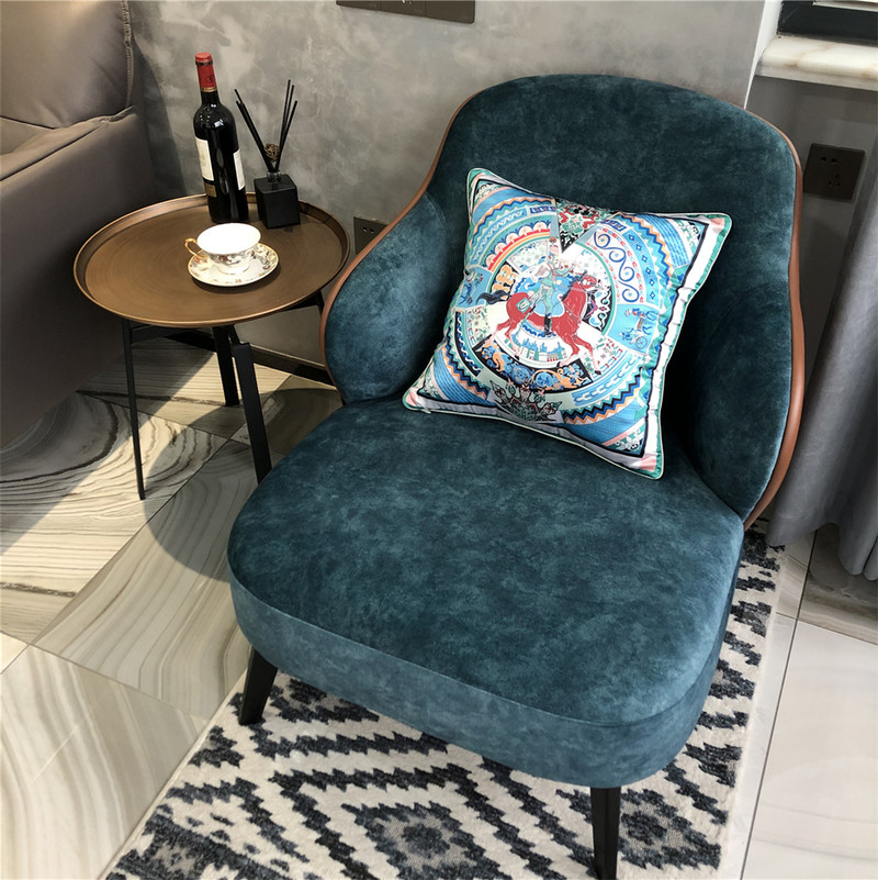 Πολυτελής επώνυμη σχεδίαση Clown Horse Silk Throw Μαξιλάρι μόδας Μαξιλαροθήκη Κάλυμμα καναπέ Καρέκλα αυτοκινήτου Μαξιλάρι πλάτης οσφυϊκού μαξιλαριού