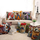 45x45cm Αφηρημένο κάλυμμα μαξιλαριού κεντήματος Γκράφιτι Μαξιλαροθήκη Art Painting Streak Face Μαξιλαροθήκη Μοντέρνας Τέχνης Διακόσμηση σπιτιού