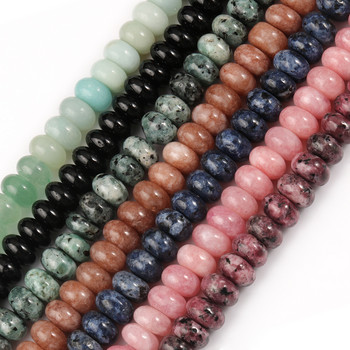 5X8mm Angelite Jades Chakra Beads Natural Loose Spacer Rondelle Stone Beads for Jewelry Making DIY Healing βραχιόλια 15\'\'
