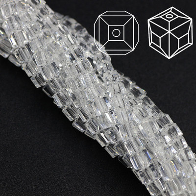 2 3 4 6 8 10 χιλιοστά Αυστρία γυάλινες τετράγωνες χάντρες Loose Spacer Κυβικά κρύσταλλα με χάντρες για DIY Αξεσουάρ κεντημάτων κοσμημάτων