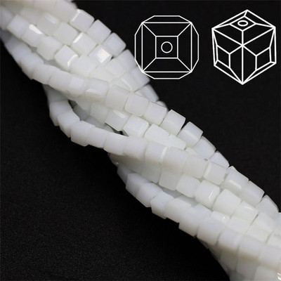 2 3 4 6 8 10 χιλιοστά Αυστρία γυάλινες τετράγωνες χάντρες Loose Spacer Κυβικά κρύσταλλα με χάντρες για DIY Αξεσουάρ κεντημάτων κοσμημάτων