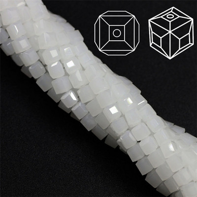 2 3 4 6 8 10 χιλιοστά Αυστρία γυάλινες τετράγωνες χάντρες Loose Spacer Κυβικά κρύσταλλα με χάντρες για DIY Αξεσουάρ κεντημάτων κοσμημάτων