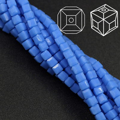 2 3 4 6 8 10 χιλιοστά Αυστρία γυάλινες τετράγωνες χάντρες Loose Spacer Κυβικά κρύσταλλα με χάντρες για DIY Αξεσουάρ κεντημάτων κοσμημάτων