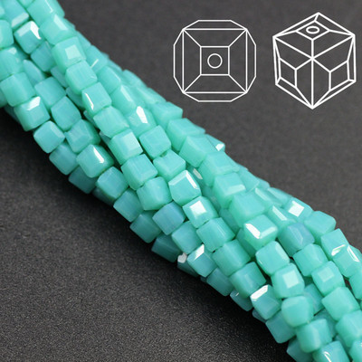 2 3 4 6 8 10 χιλιοστά Αυστρία γυάλινες τετράγωνες χάντρες Loose Spacer Κυβικά κρύσταλλα με χάντρες για DIY Αξεσουάρ κεντημάτων κοσμημάτων