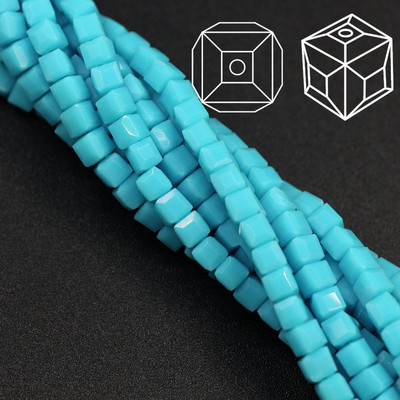 2 3 4 6 8 10 χιλιοστά Αυστρία γυάλινες τετράγωνες χάντρες Loose Spacer Κυβικά κρύσταλλα με χάντρες για DIY Αξεσουάρ κεντημάτων κοσμημάτων