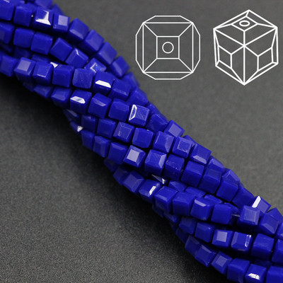 2 3 4 6 8 10 χιλιοστά Αυστρία γυάλινες τετράγωνες χάντρες Loose Spacer Κυβικά κρύσταλλα με χάντρες για DIY Αξεσουάρ κεντημάτων κοσμημάτων