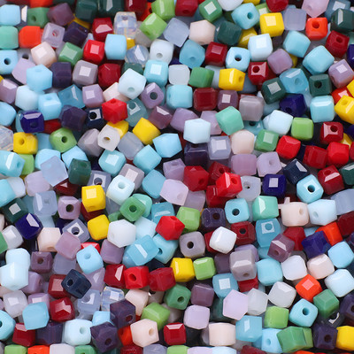 2 3 4 6 8 10 χιλιοστά Αυστρία γυάλινες τετράγωνες χάντρες Loose Spacer Κυβικά κρύσταλλα με χάντρες για DIY Αξεσουάρ κεντημάτων κοσμημάτων