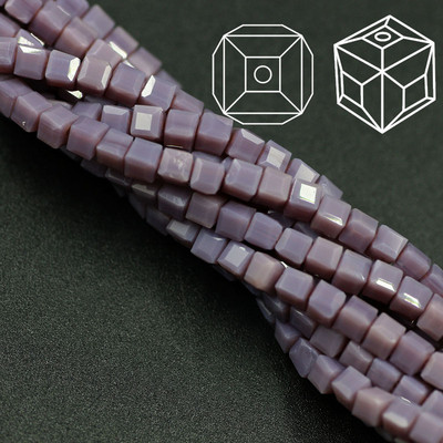 2 3 4 6 8 10 χιλιοστά Αυστρία γυάλινες τετράγωνες χάντρες Loose Spacer Κυβικά κρύσταλλα με χάντρες για DIY Αξεσουάρ κεντημάτων κοσμημάτων