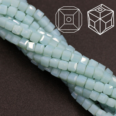 2 3 4 6 8 10 χιλιοστά Αυστρία γυάλινες τετράγωνες χάντρες Loose Spacer Κυβικά κρύσταλλα με χάντρες για DIY Αξεσουάρ κεντημάτων κοσμημάτων