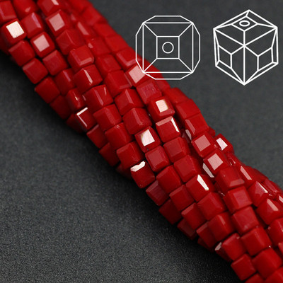 2 3 4 6 8 10 χιλιοστά Αυστρία γυάλινες τετράγωνες χάντρες Loose Spacer Κυβικά κρύσταλλα με χάντρες για DIY Αξεσουάρ κεντημάτων κοσμημάτων